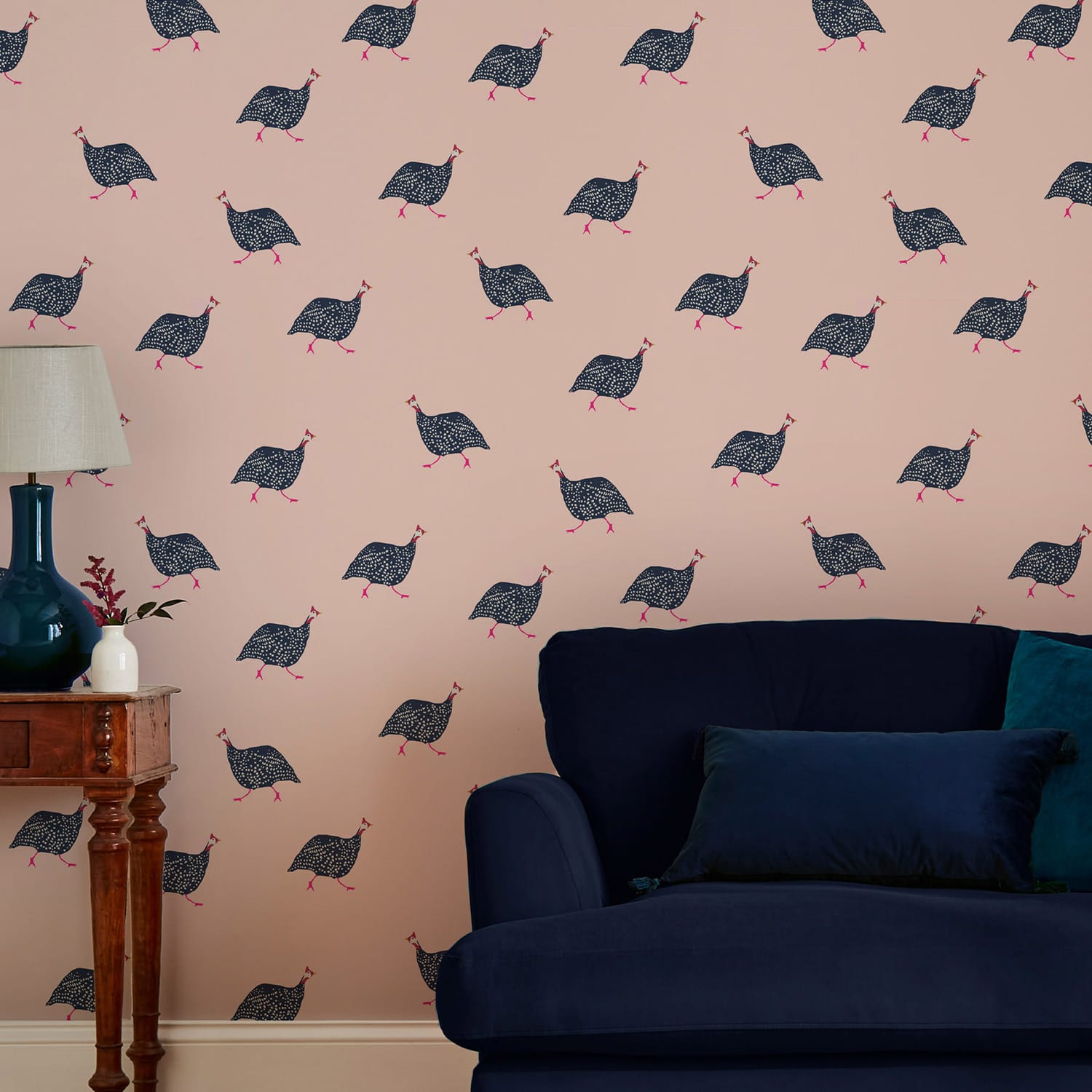 Tapet Joules Guinea Fowl Blush Pink