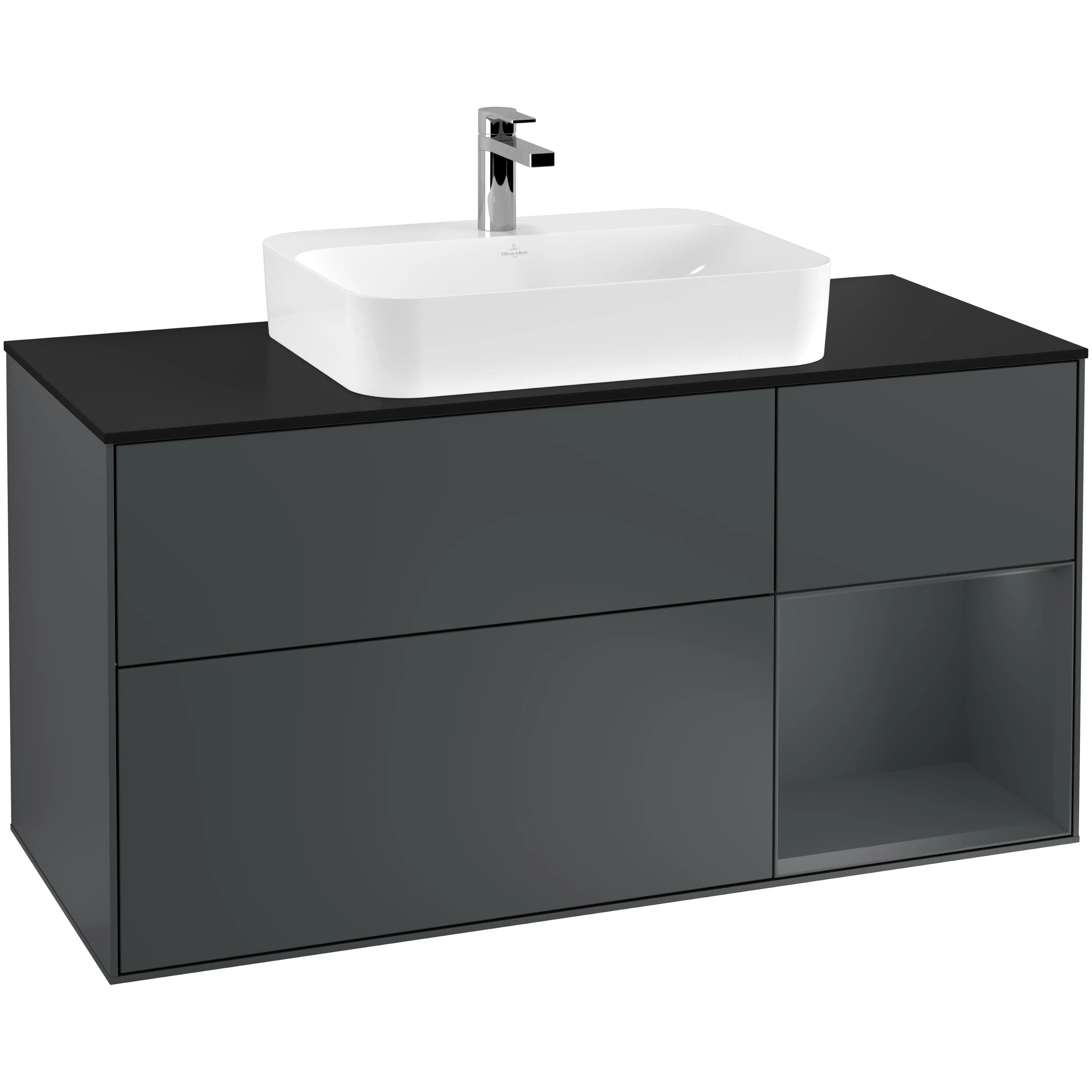 Tvättställsskåp Villeroy & Boch Finion med 3 Lådor Hylla och Bänkskiva för Ytmonterat Tvättställ