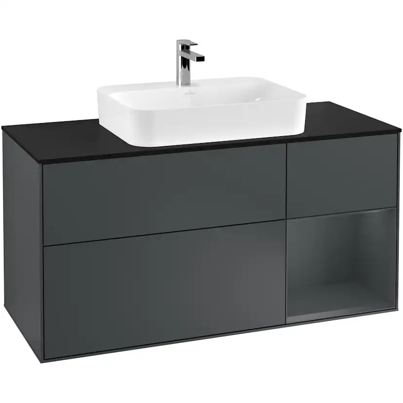 Tvättställsskåp Villeroy & Boch Finion med 3 Lådor Hylla och Bänkskiva för Ytmonterat Tvättställ