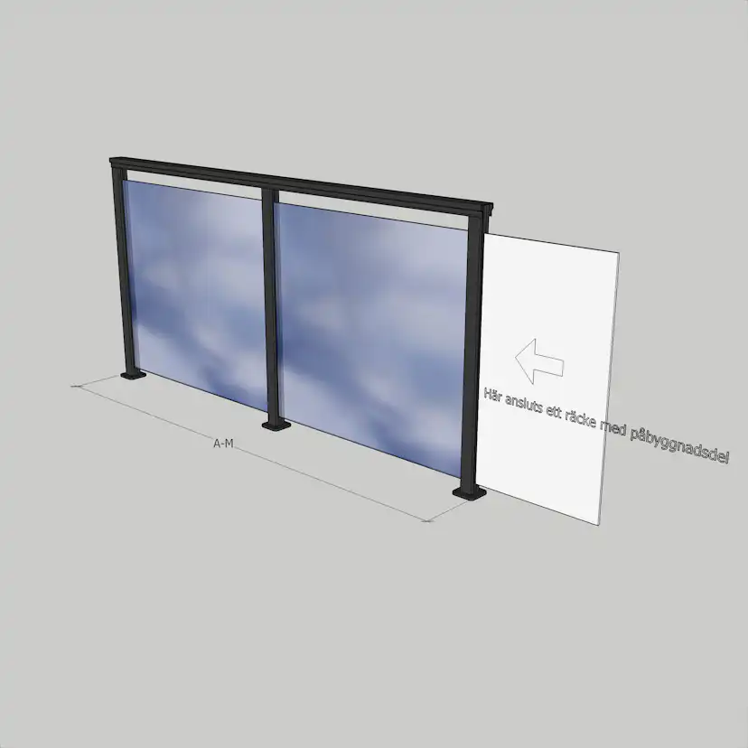 Alu. Vit Ovanpå 1500 mm A-M 1500x1100 mm Vit