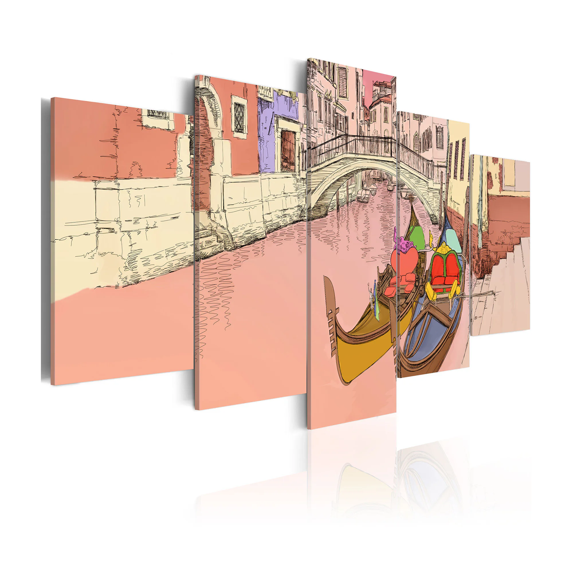 Tavla Arkiio Romantic Gondolas 5 delar