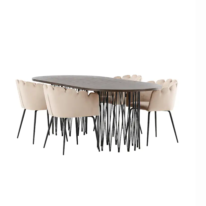 Matgrupp furniture/fashion Stone med 4 Limhamn Stolar