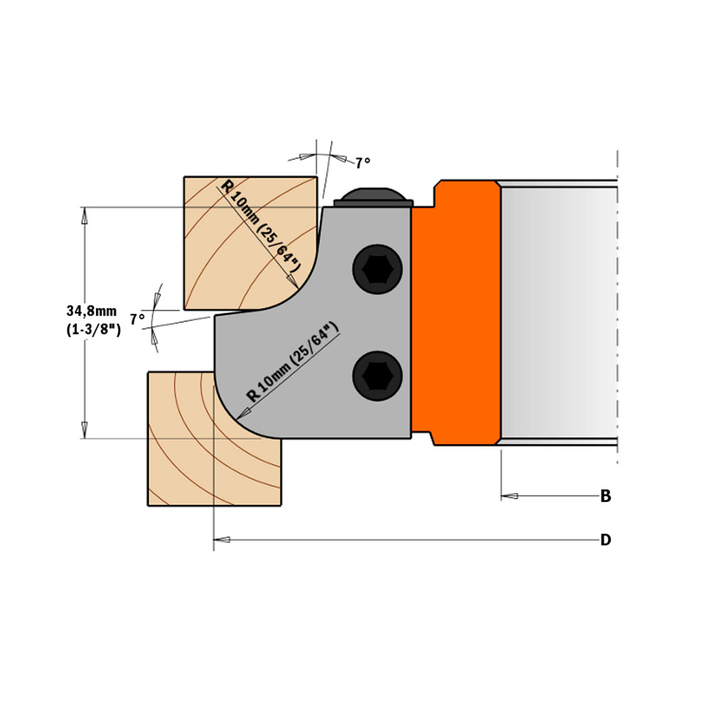 Skär CMT Orange Tools hålkäl/avrundning 2-pack