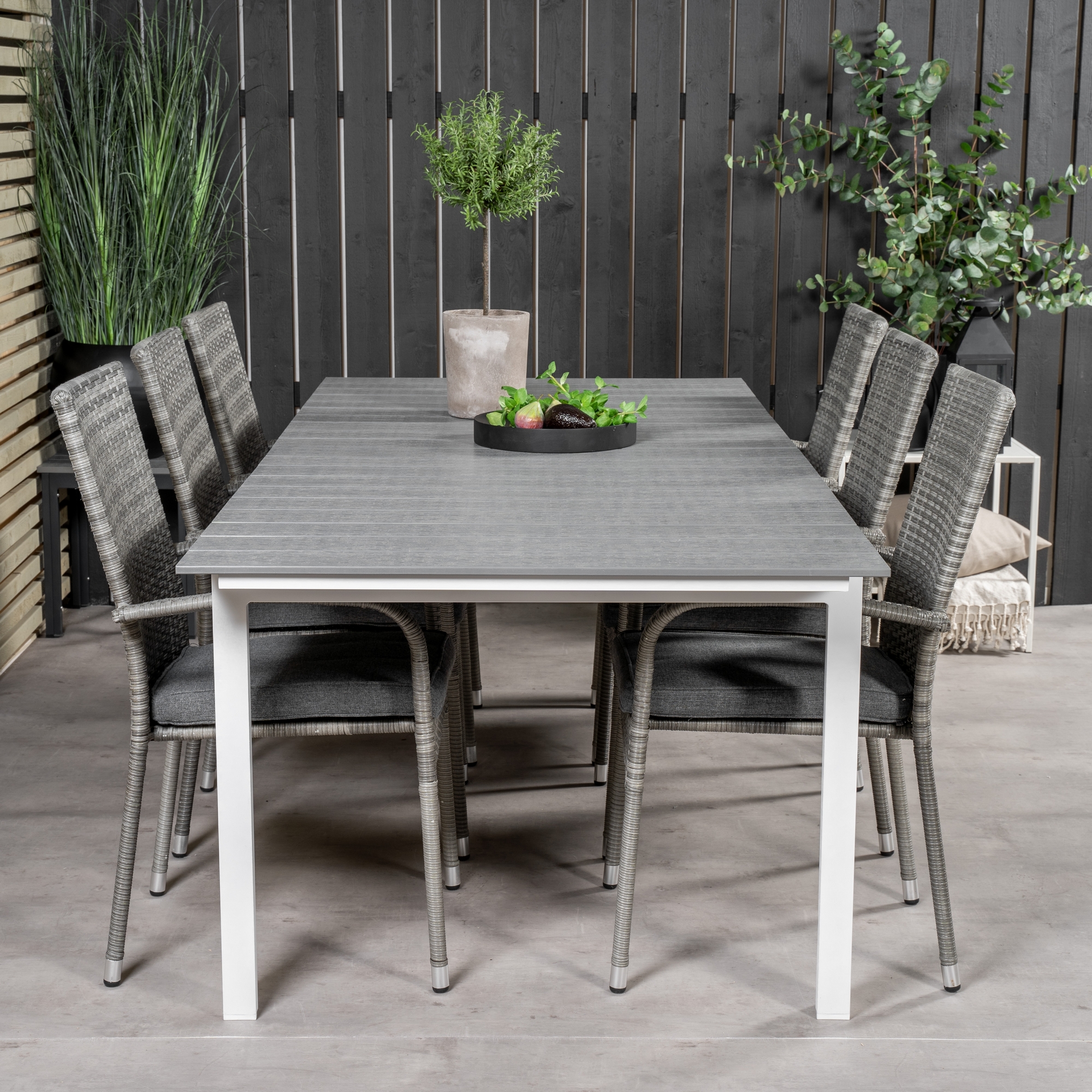Levels Dining Table 224/324*100 - White Alu / Grey Aintwood Vit/Grå