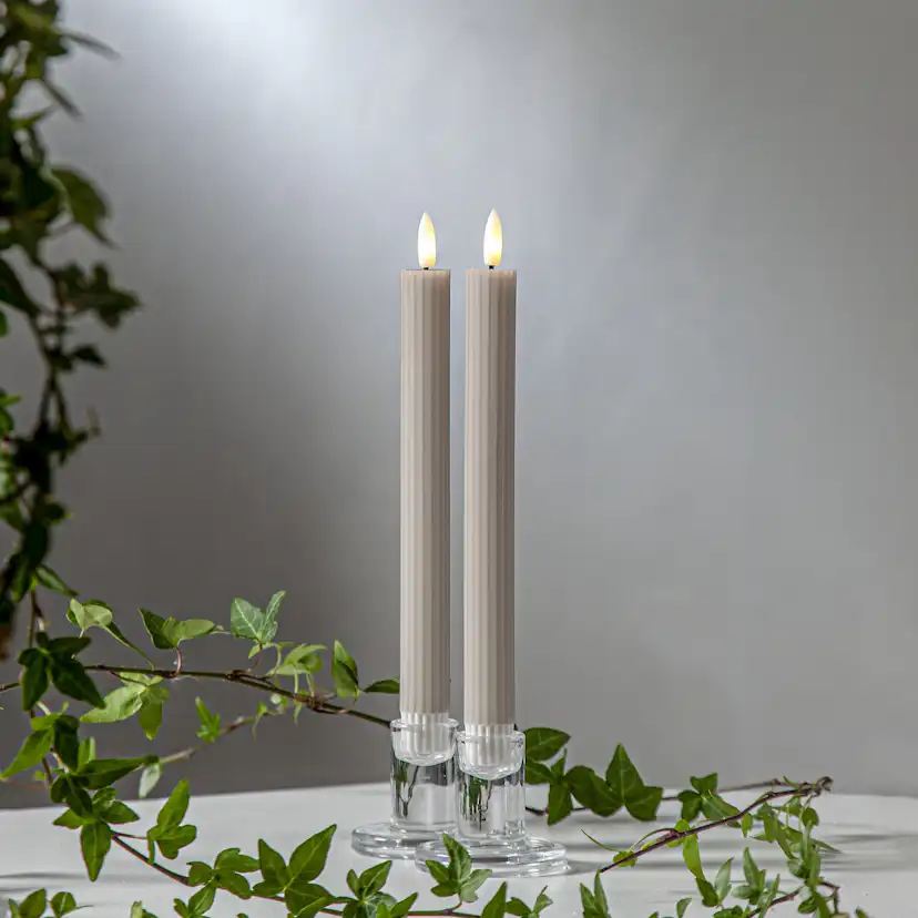 LEDAntikljus2p Flamme Stripe Beige