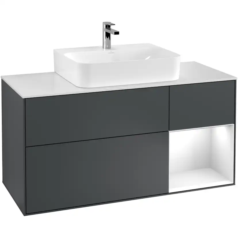 Tvättställsskåp Villeroy & Boch Finion med 3 Lådor Hylla och Bänkskiva för Centrerat Tvättställ