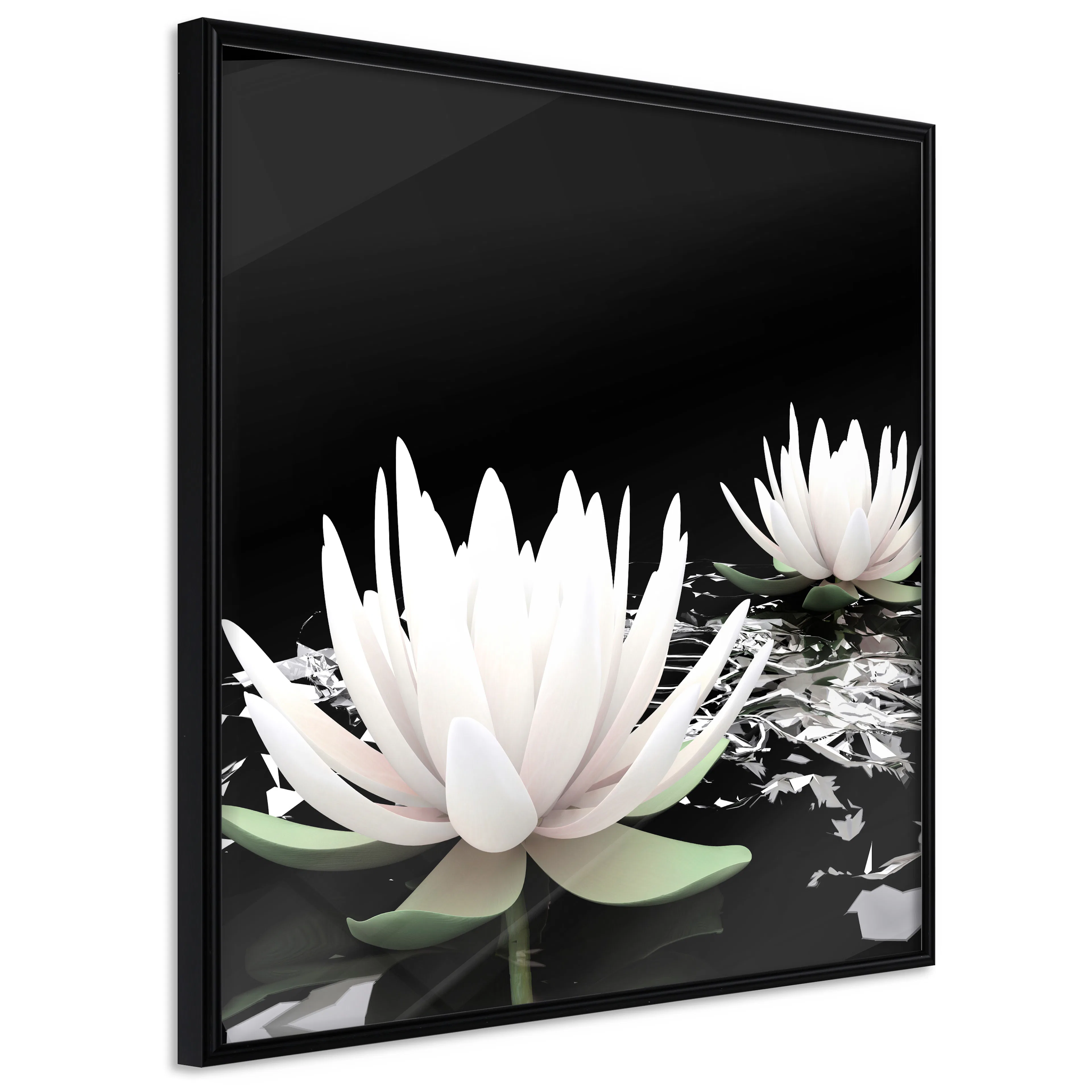 Affisch - Lotus Flowers [Poster] 20x20 Svart ram, 20x20 cm