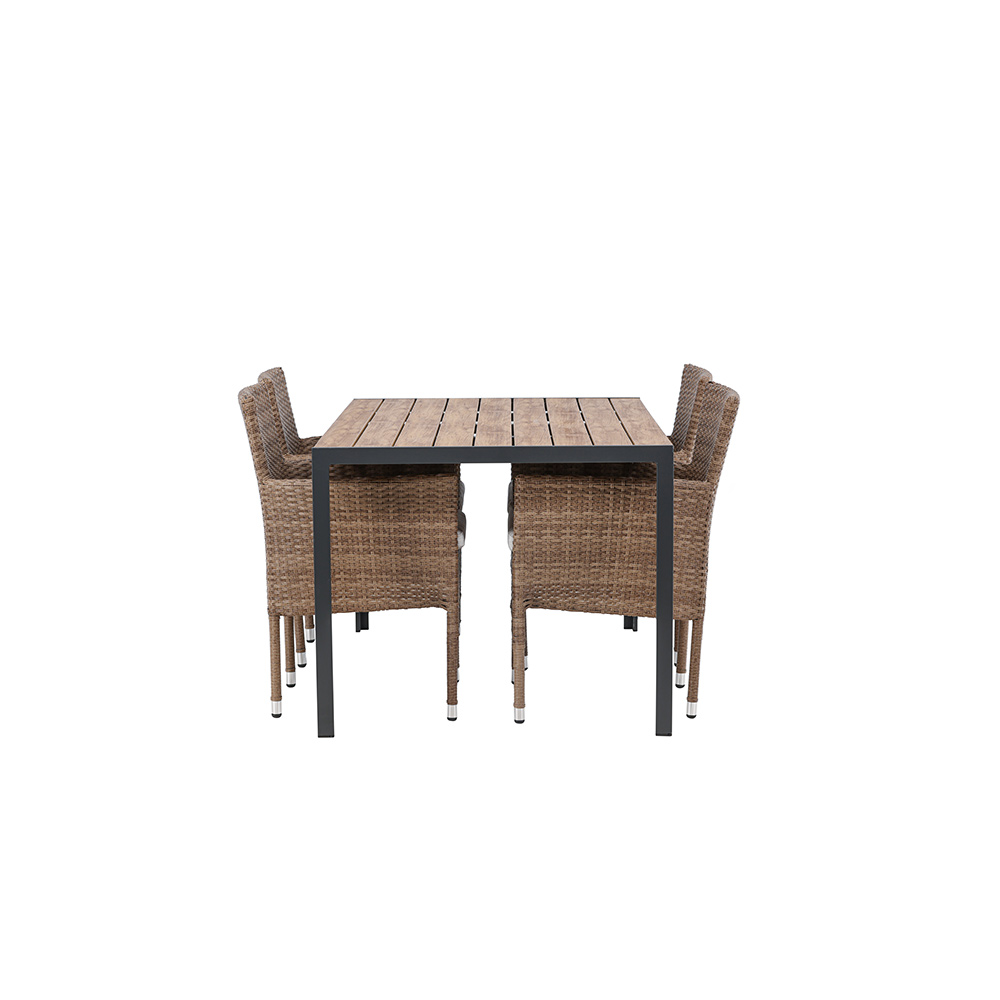 Break Diningtable Alumnium - Black / Nature Rectangular 90*1 Natur