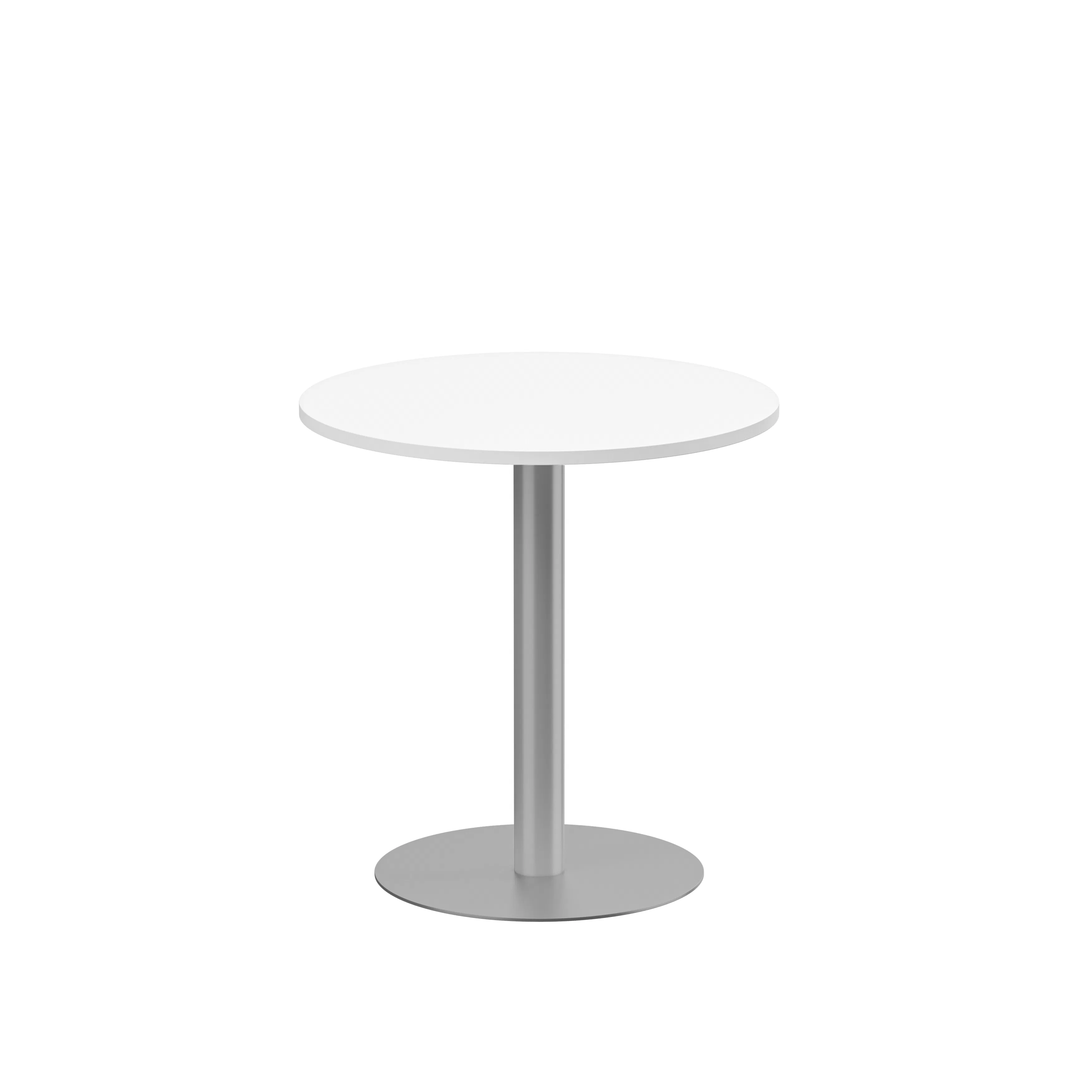 Pelarbord diam 700 H720 vit laminat/silver Vit/Silver