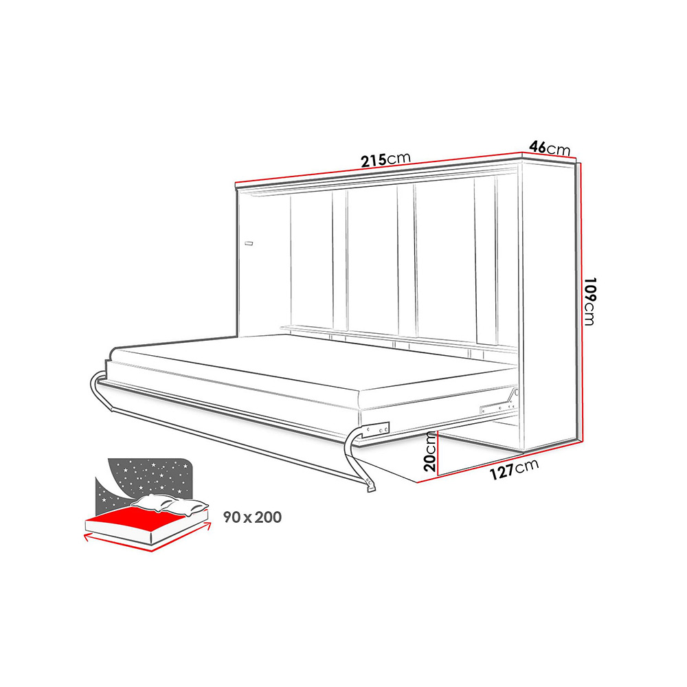 Sängskåp Wilson & Wood Concept Pro Vit Utfällbar Säng 140x200 cm