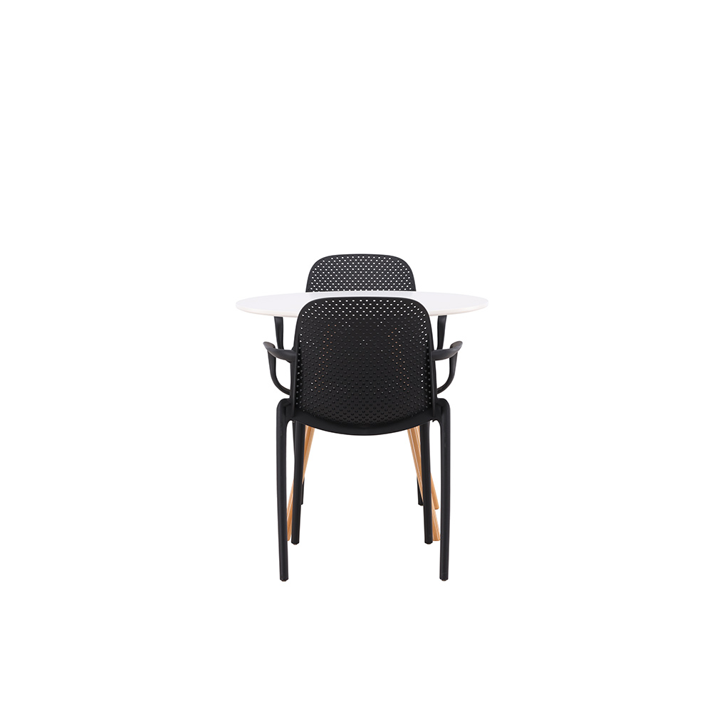 Matgrupp Venture Home Danburi Ø 60 cm med 2 Baltimore Stolar