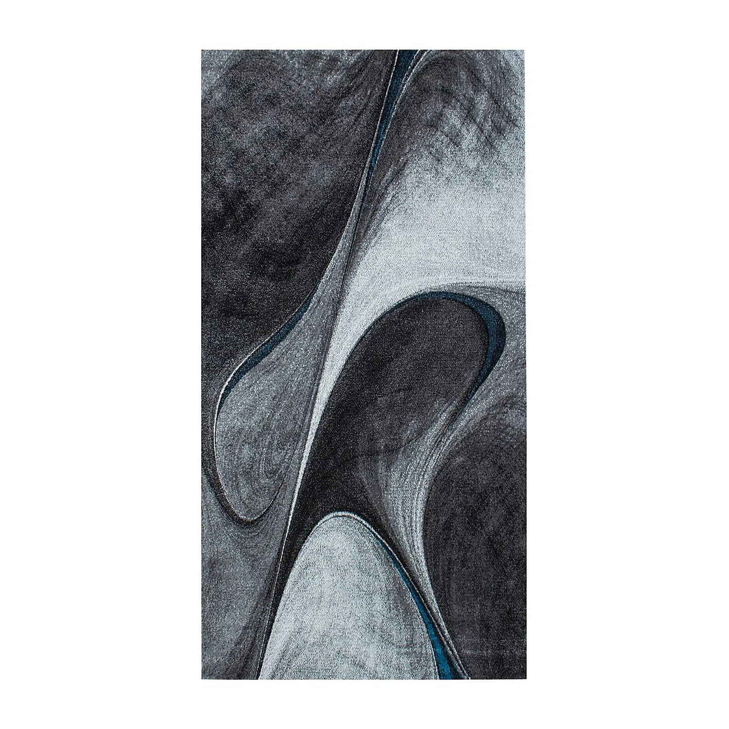 Contreras Volante Friezematta 80x350 Grå/Turkos, Mått: 80x350 cm