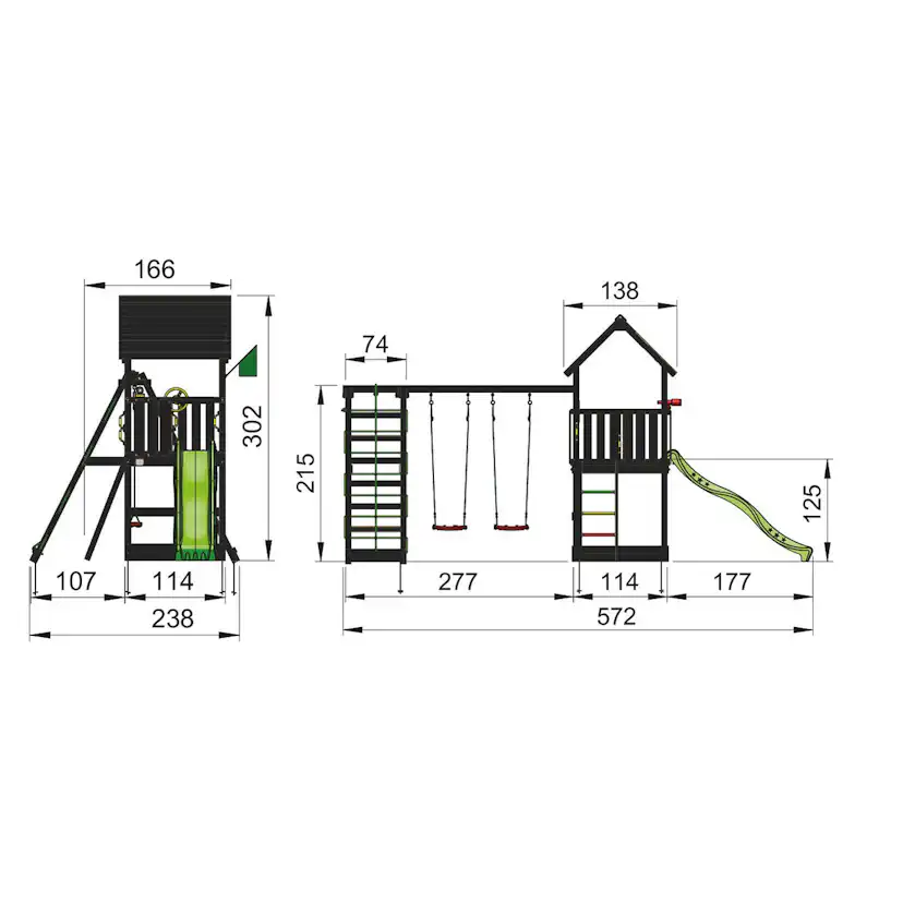 Lektorn Jungle Gym Club Komplett Inkl Climb Module Xtra och Rutschkana