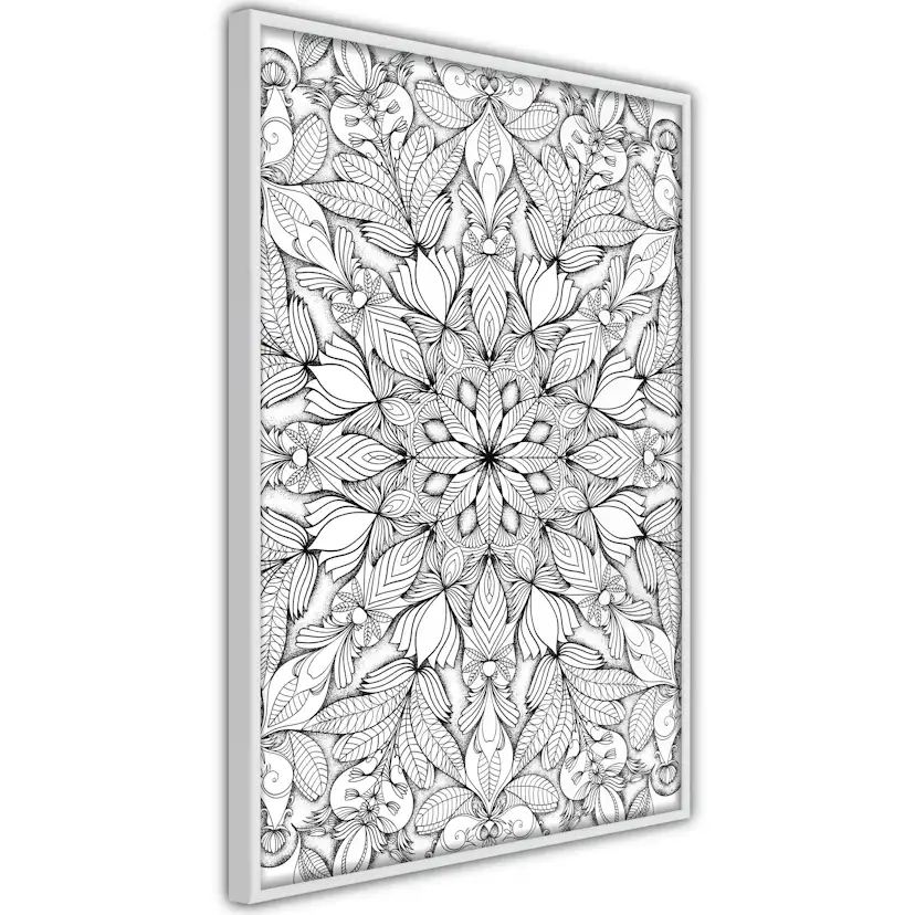 Poster Artgeist Affisch Monochrome Mandala