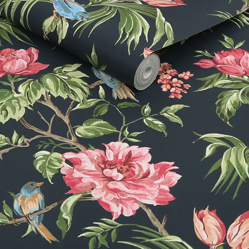 Tapet NEXT Birds & Blooms Navy