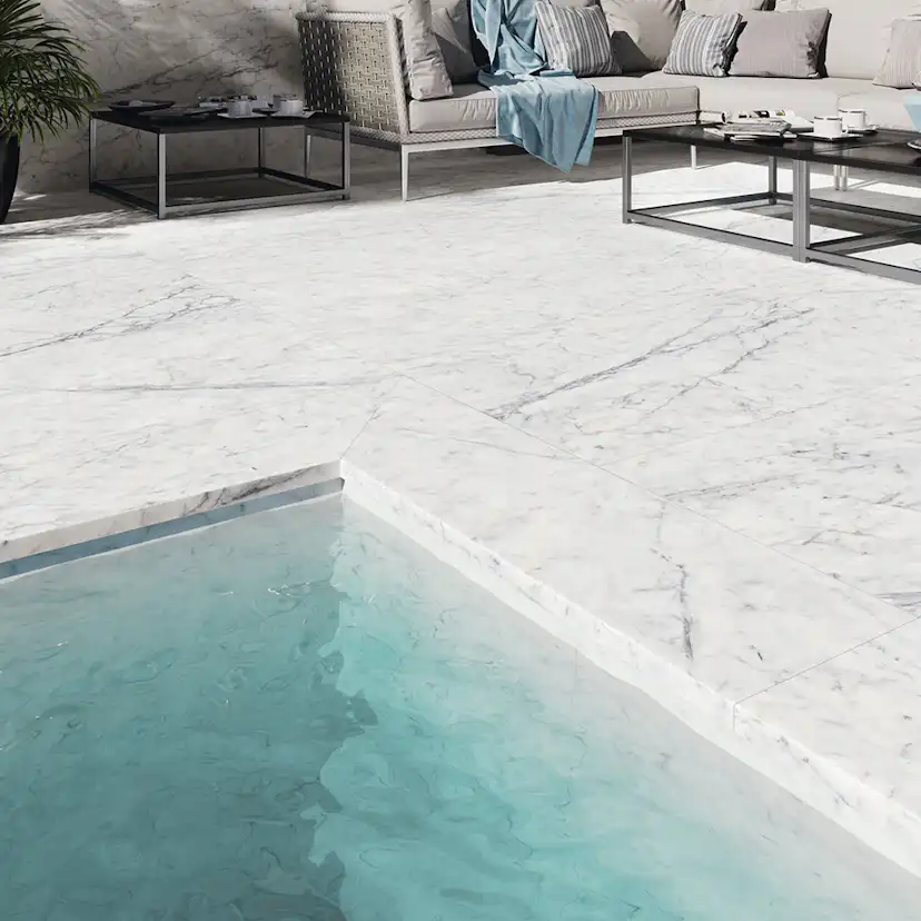 Granitkeramik Lhådös Carrara Marmor 30x30 cm
