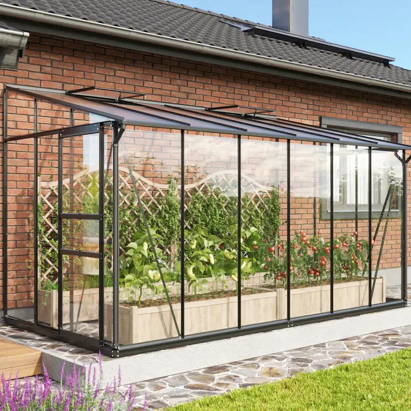 VITAVIA IDA 7800 SVART M/SOCKEL 3MM HÄRDAT GLAS / 6MM POLYTA Svart