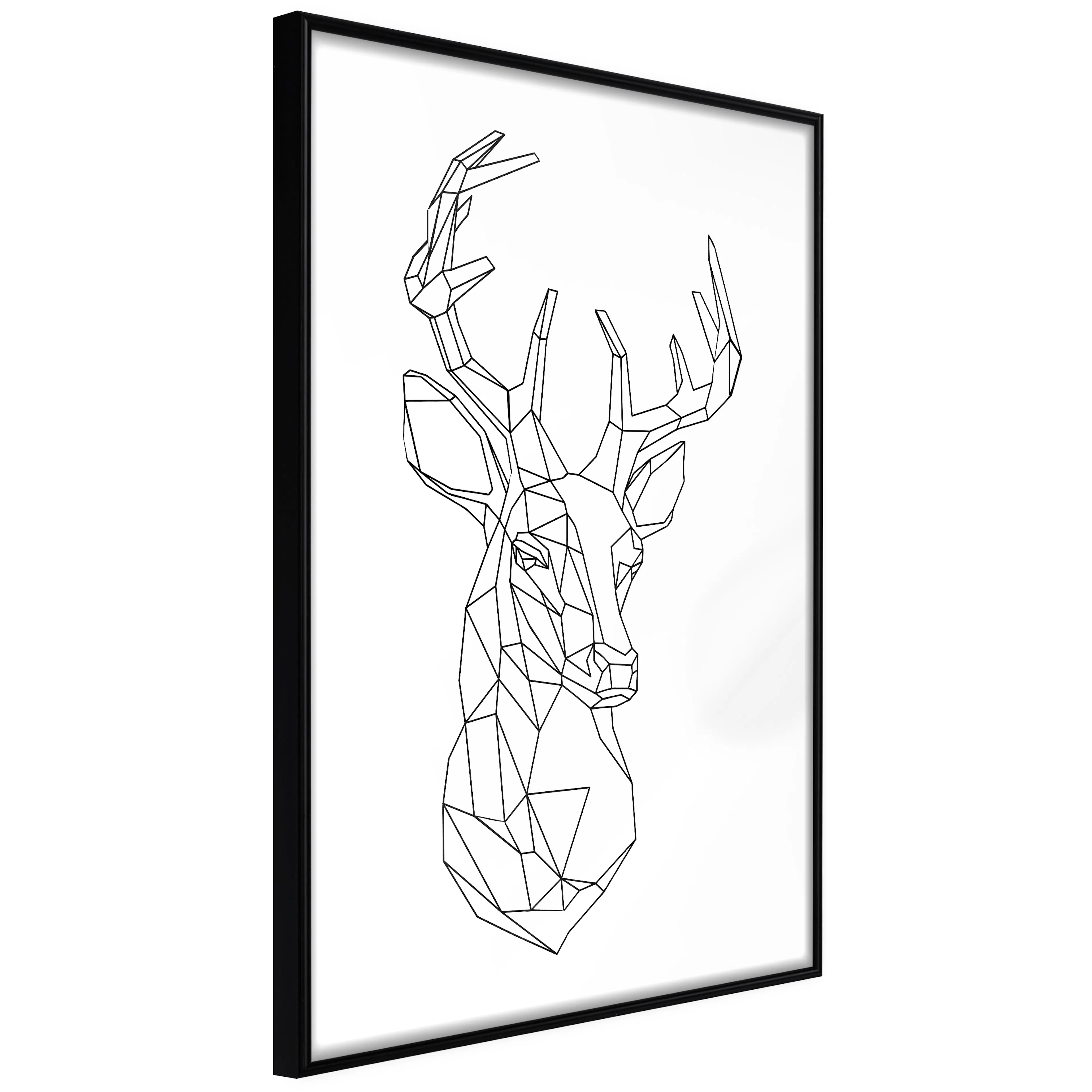 Affisch - Geometric Deer [Poster] 40x60 Svart ram, 40x60 cm