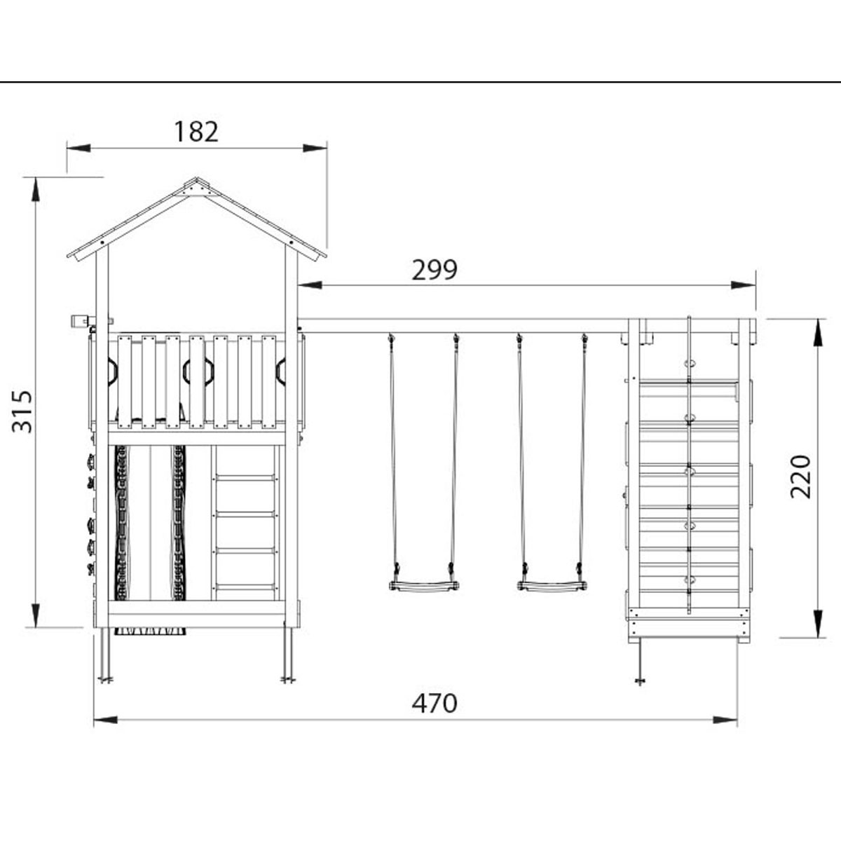 Lektorn Jungle Gym Chalet 2.1 Climb Modul Blå Rutschkana