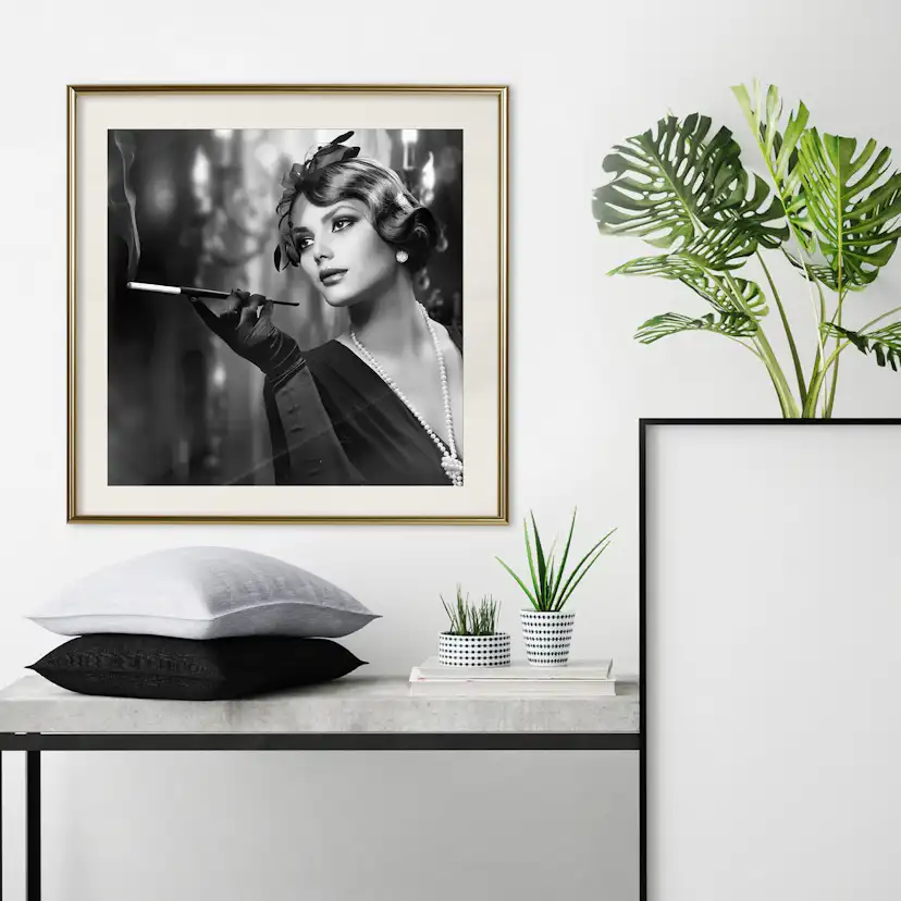 Poster Artgeist Affisch Lady with Cigarette