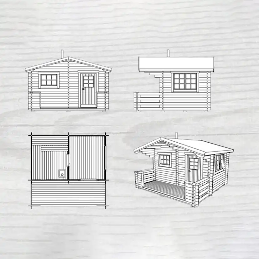 Bastu Baseco Bräska 10 m² Fristående Bastuhus med Altan & Sadeltak