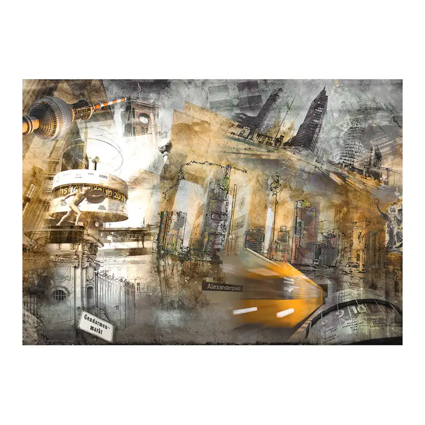 Berlin - kollage (orange) 250x175 Storlek: 250x175 cm