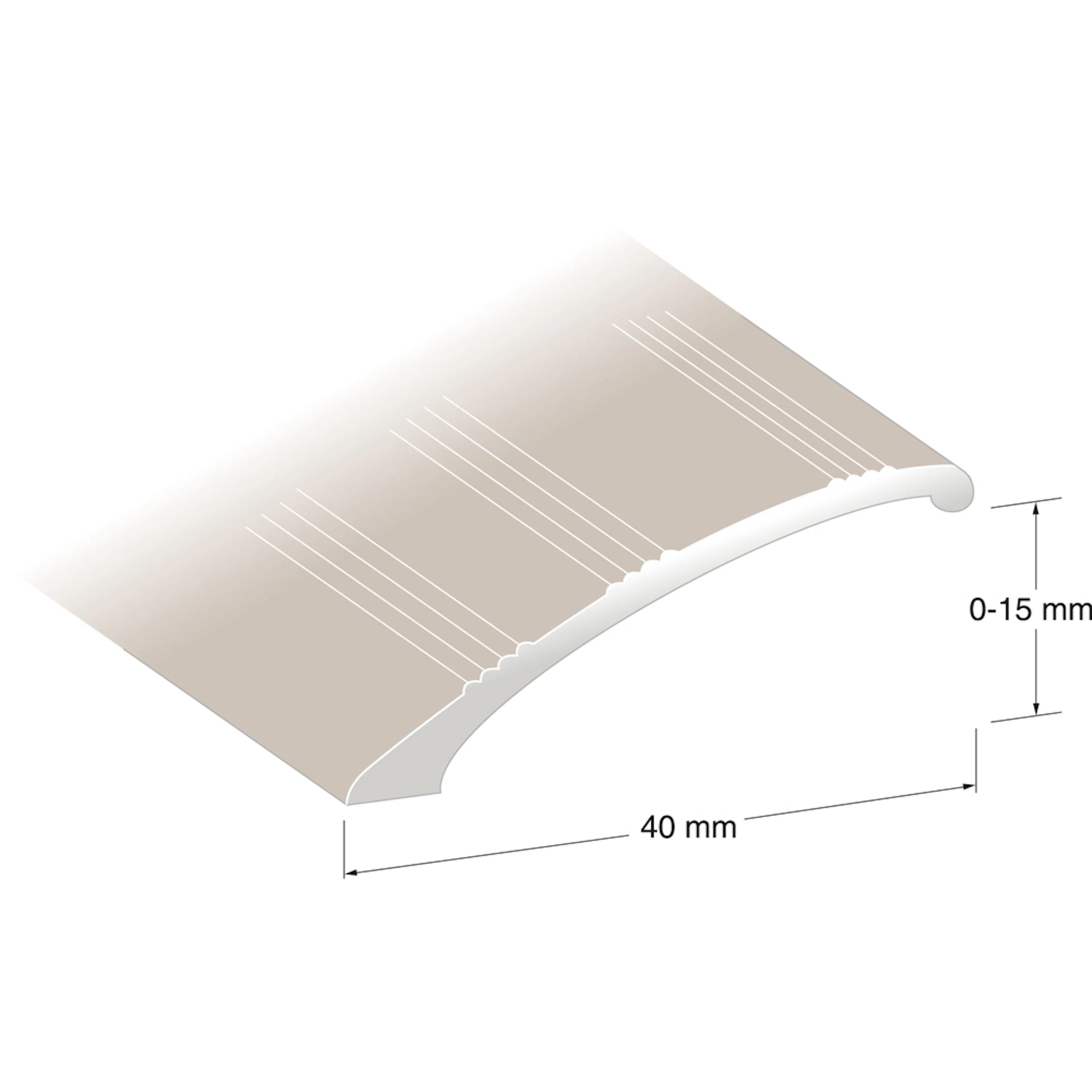 Nivålist Standard brons 2000x40 LxBxH 2000x40x0-15 mm