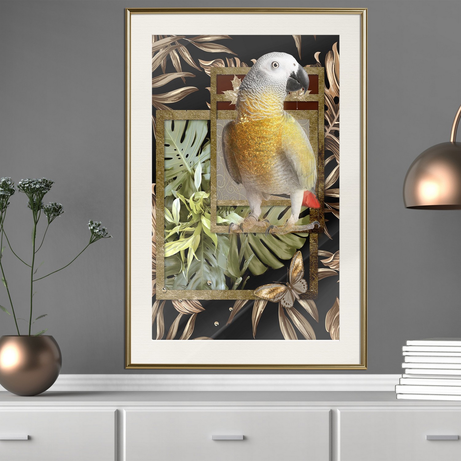 Poster Artgeist Affisch Golden Parrot