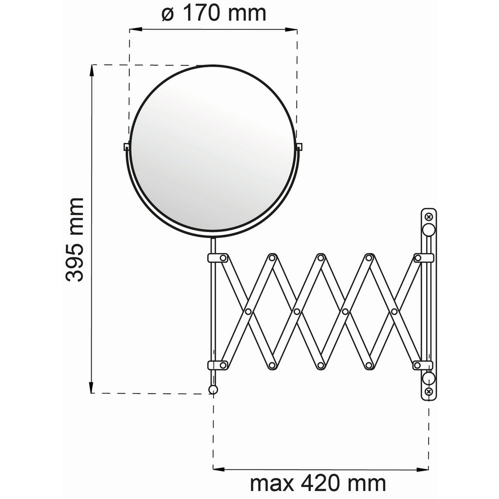 Sminkspegel Habo Expander Polerad