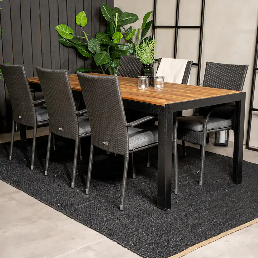 Matgrupp Venture Home Bois med 6 Anna Stolar