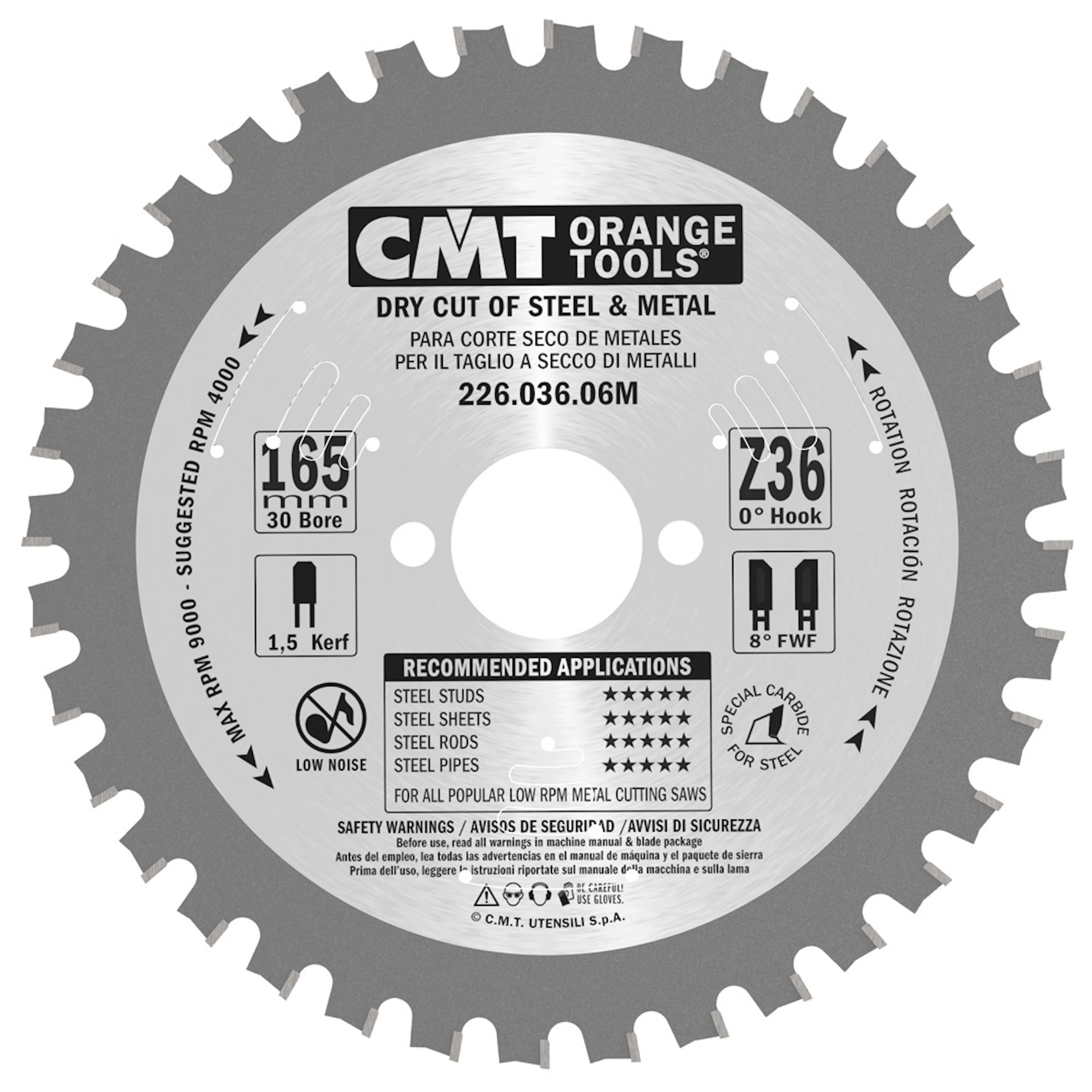 Sågklinga 165x1,5x30 T36 Dry Cut Metall 165x1,5x30 mm