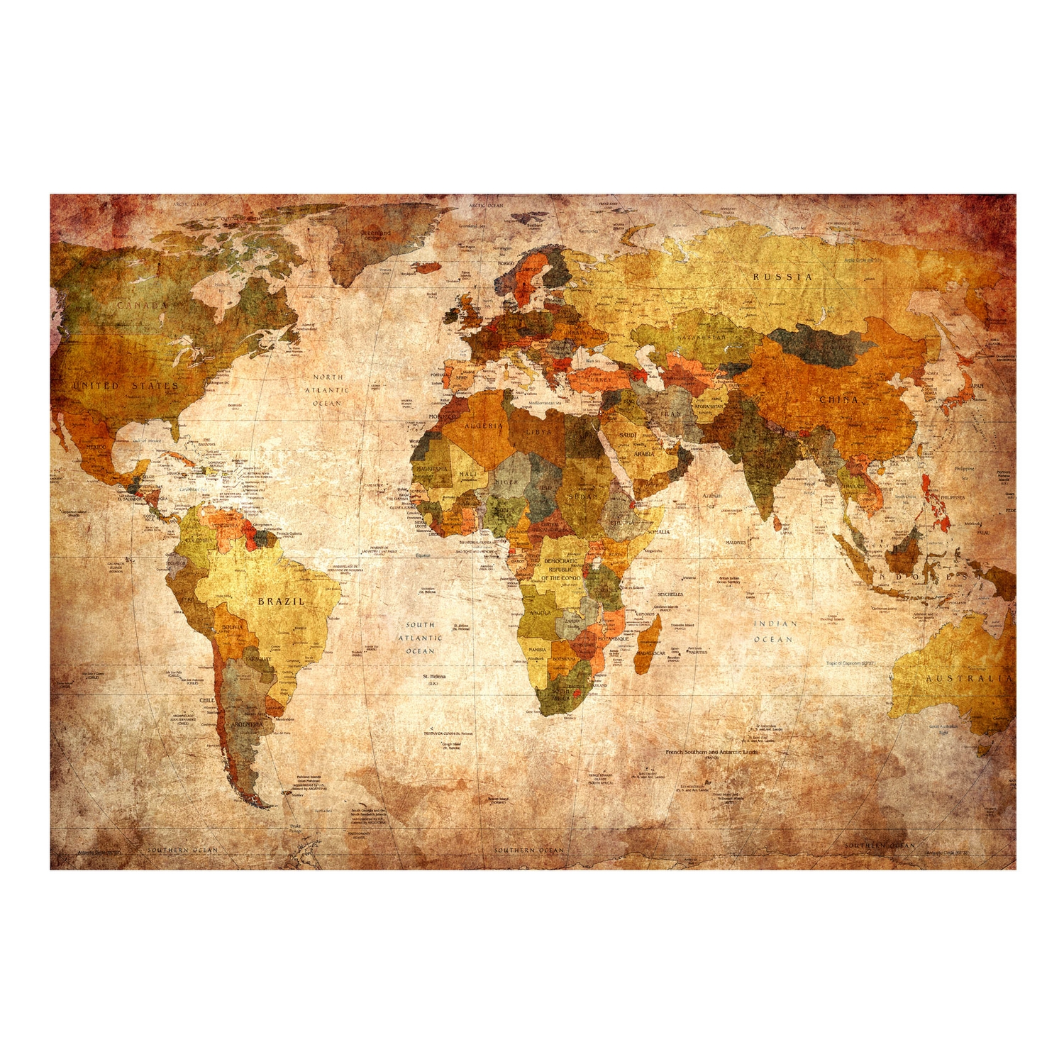 Självhäftande fototapet - Old World Map 147x105 Storlek: 147x105 cm