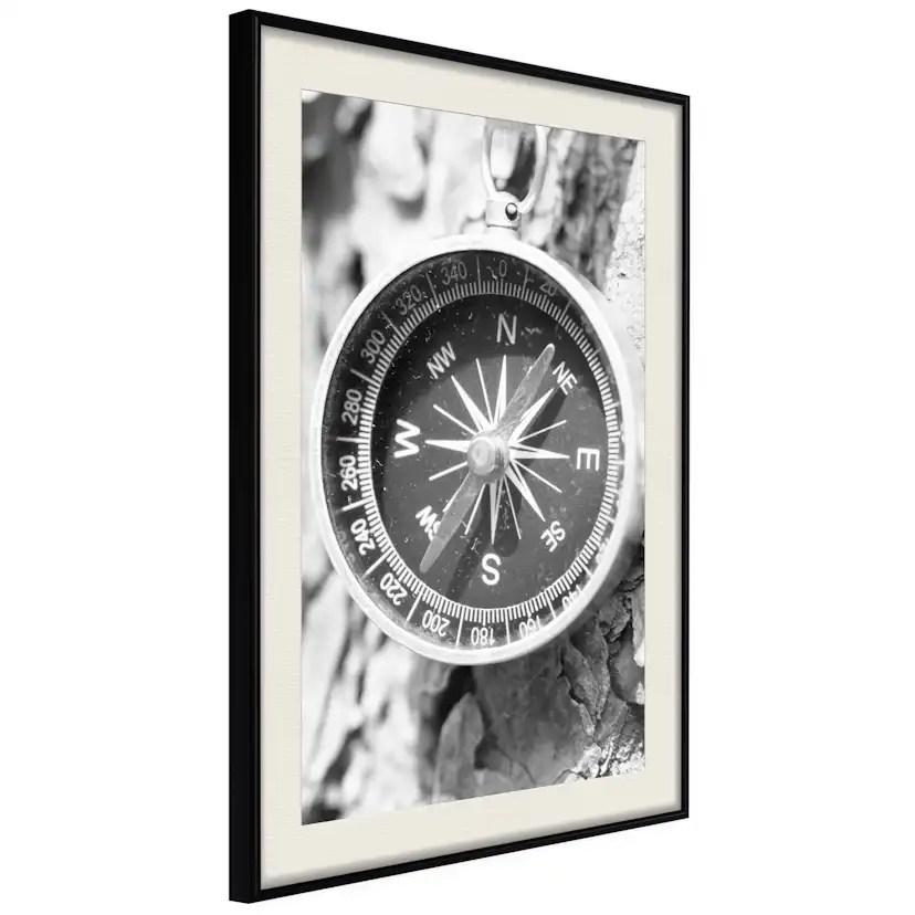 Poster Artgeist Affisch Black and White Compass