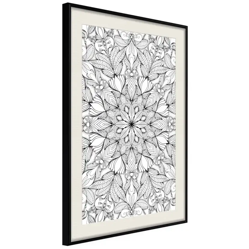 Poster Artgeist Affisch Monochrome Mandala