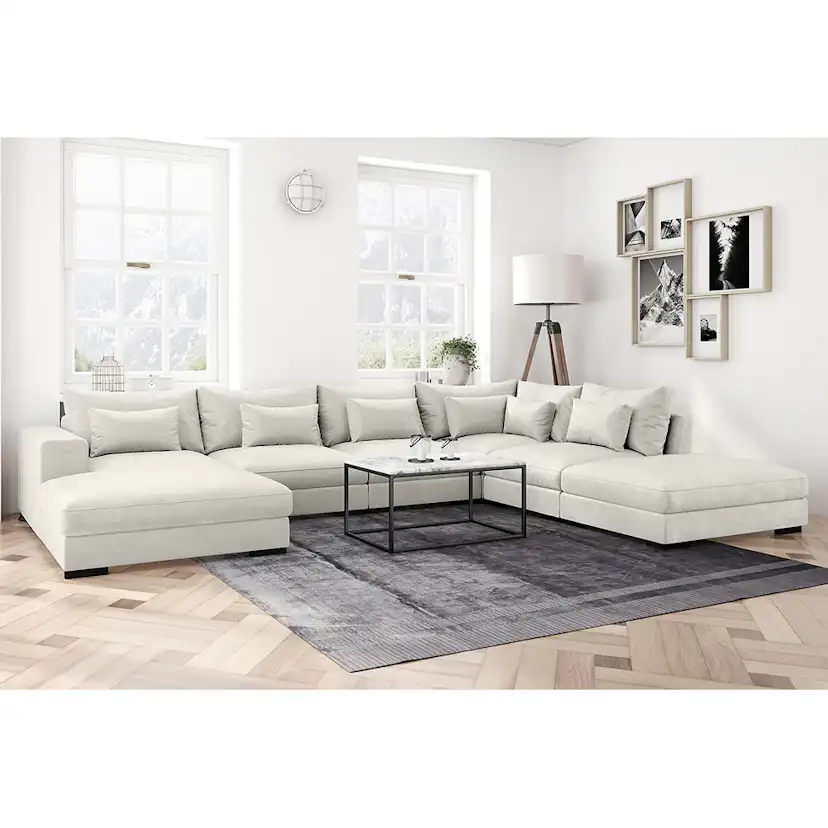 Dubai Mittmodul Sammet Beige/Grå