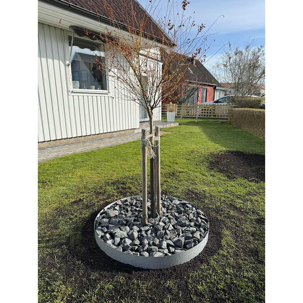 Rabattkant Skotte Garden Trädring Corten Hög 16cm ⌀65 cm Gräskant Silver Zinkplåt