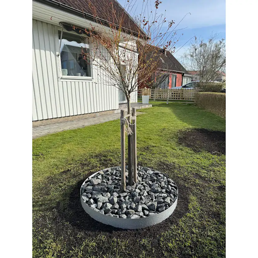 Rabattkant Skotte Garden Trädring Corten Hög 16cm ⌀65 cm Gräskant Silver Zinkplåt