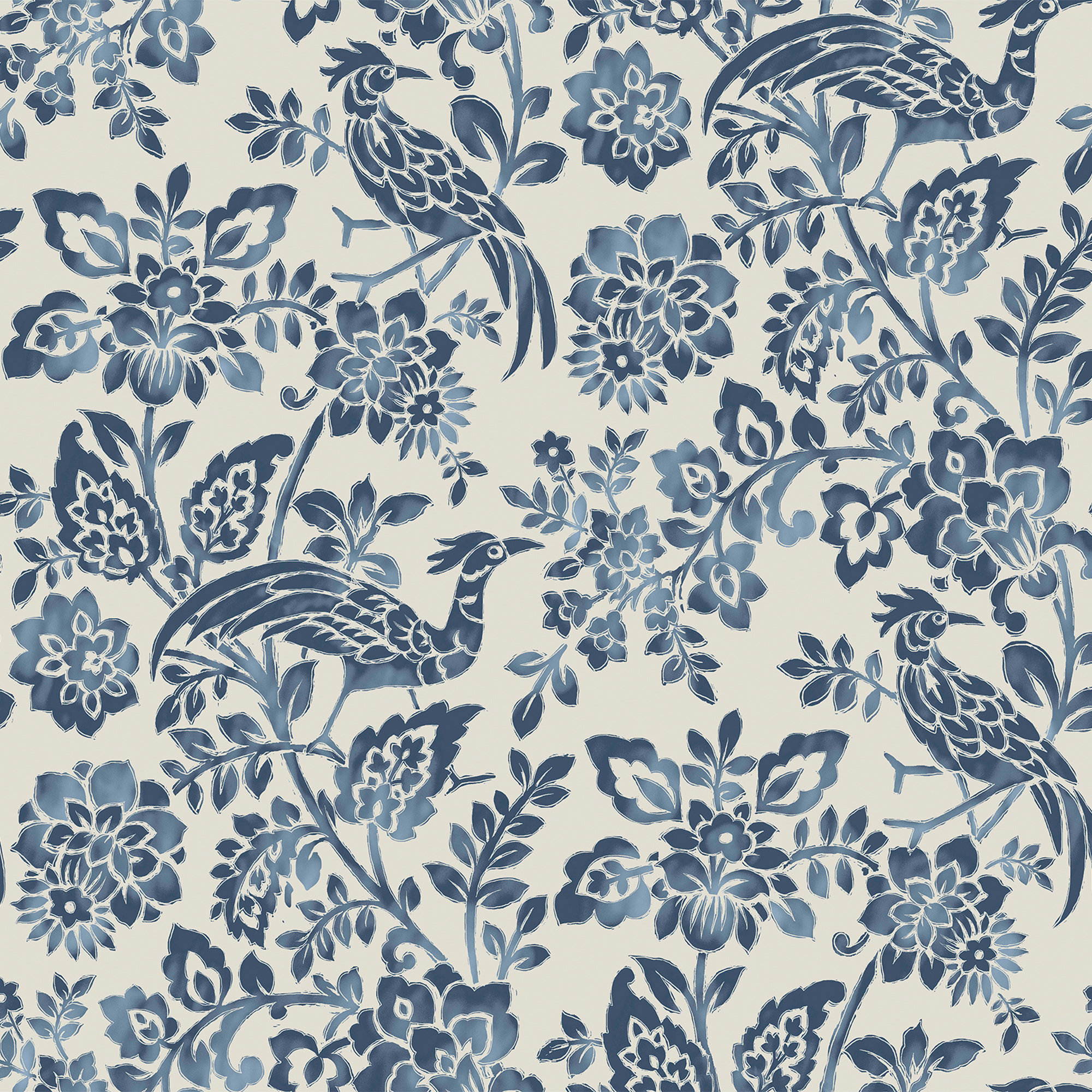 Tapet Laura Ashley Adain Palace Dark Seaspray Blå 121067