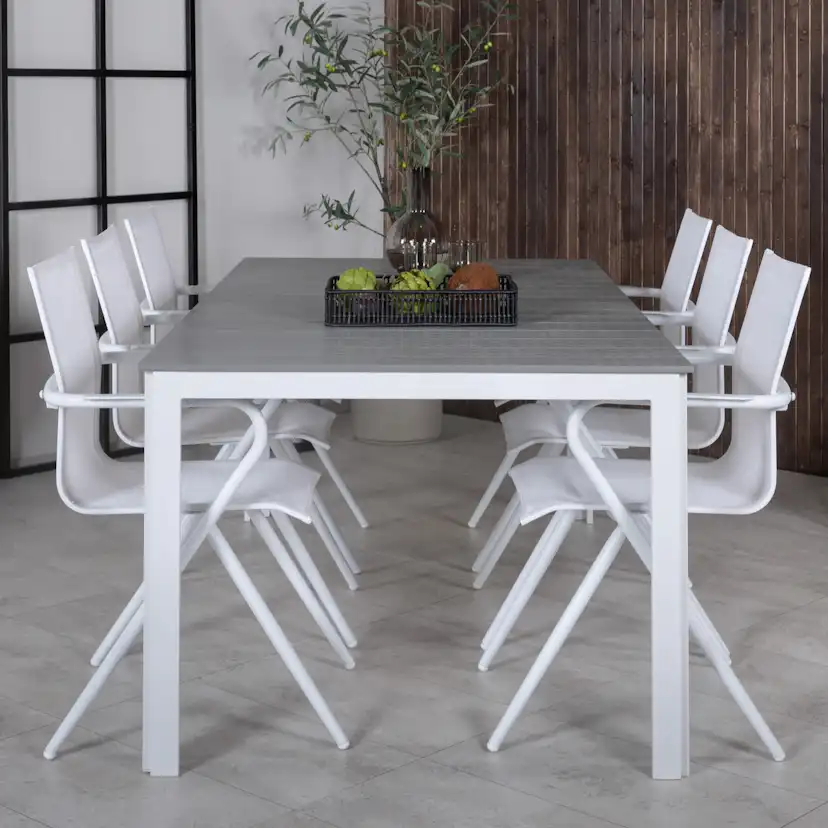 Matgrupp Venture Home Pincy Vit med 6 Aspen Matstolar