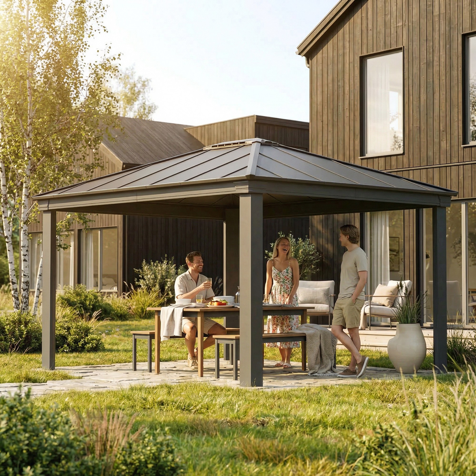 Canopia Dallas Hardtop Aluminium Paviljong För Hela Säsongen