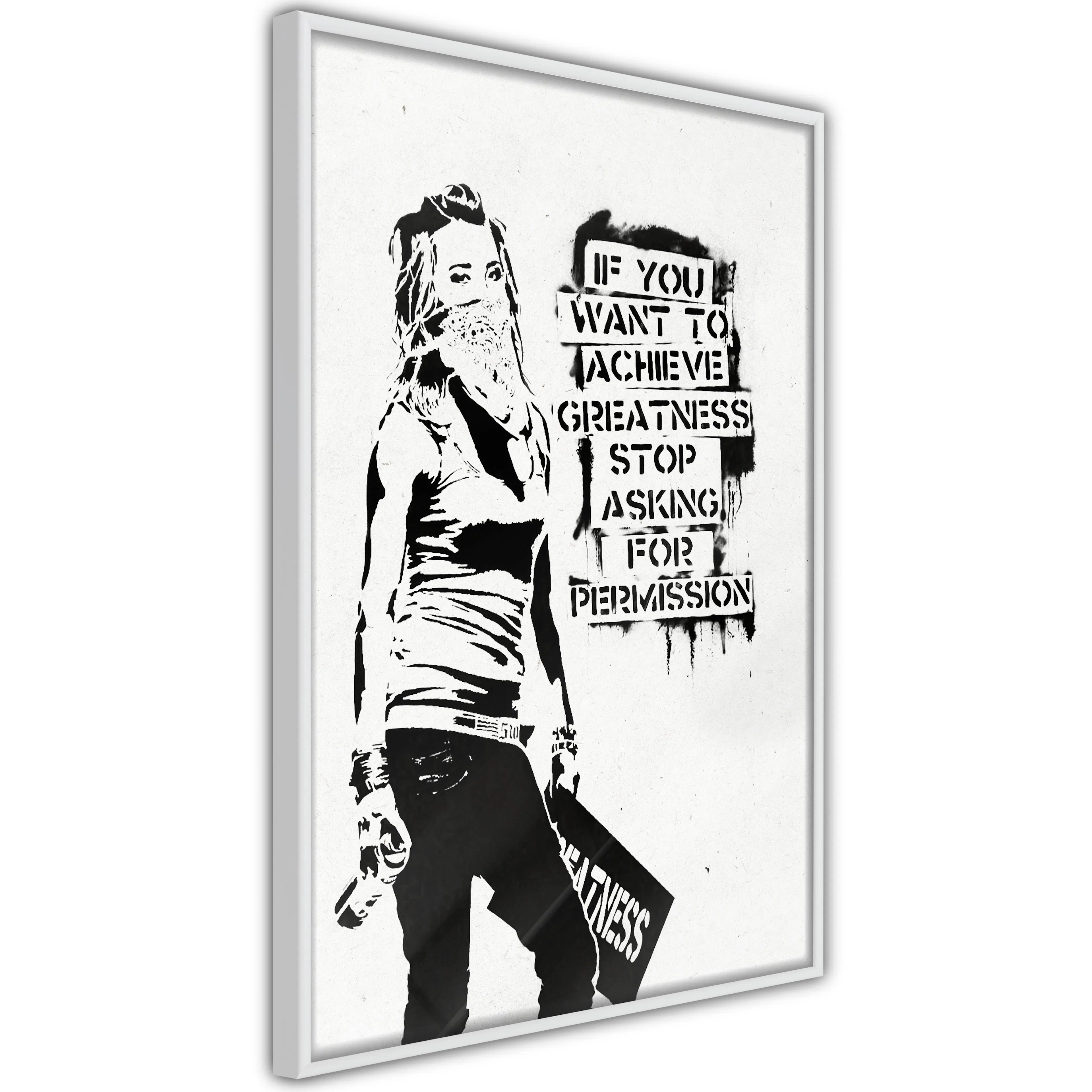 Poster Artgeist Affisch Girl with Graffiti