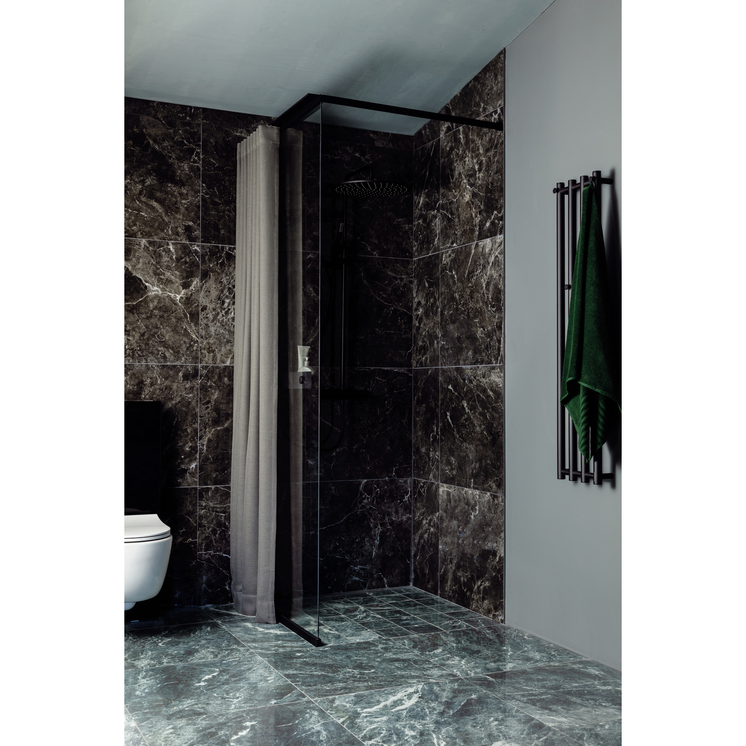 Langfoss Gardinskena 90x7x1,5 Svart Matt B: 900 mm, Mattsvart