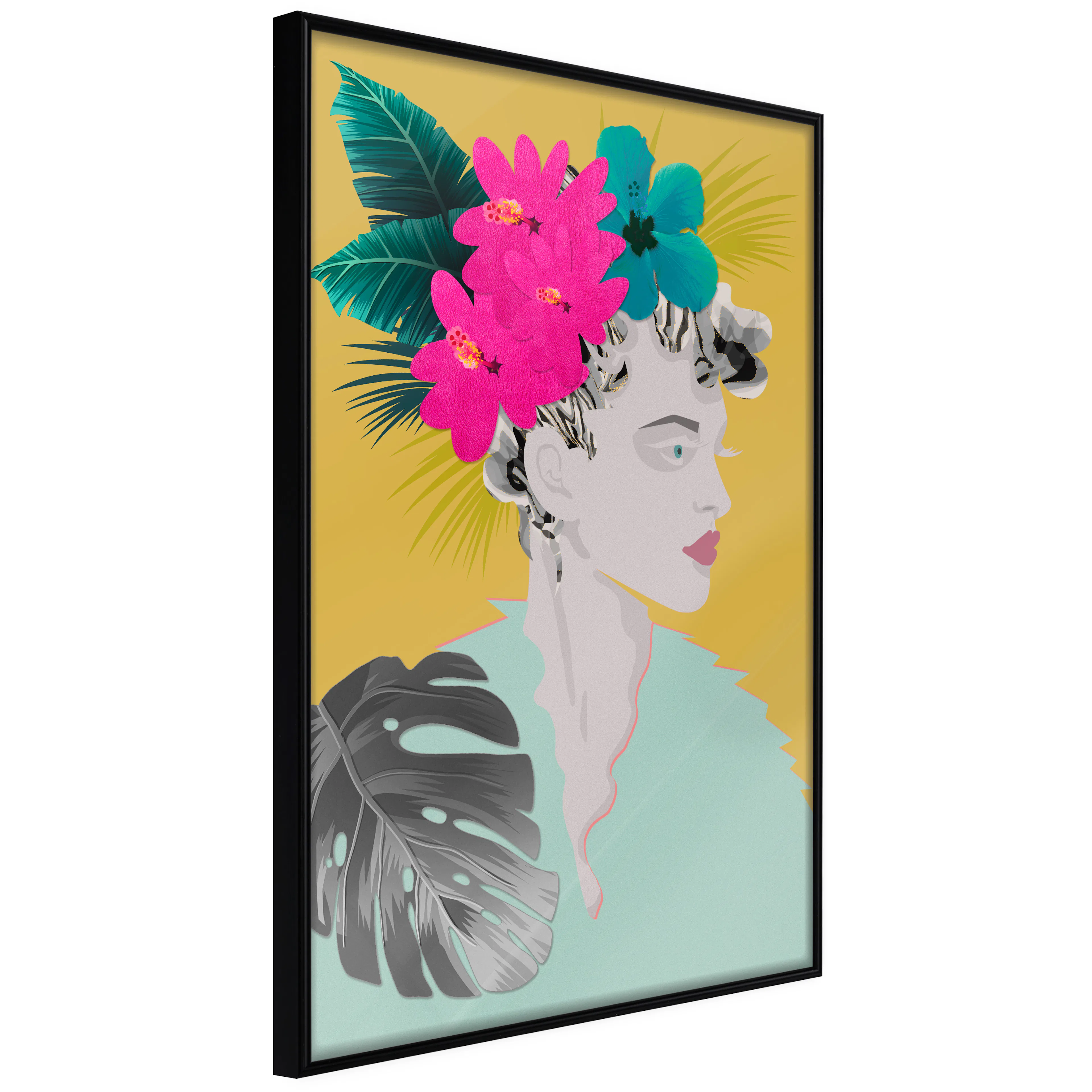 Affisch - Flowers In The Hair [Poster] 40x60 Svart ram, 40x60 cm
