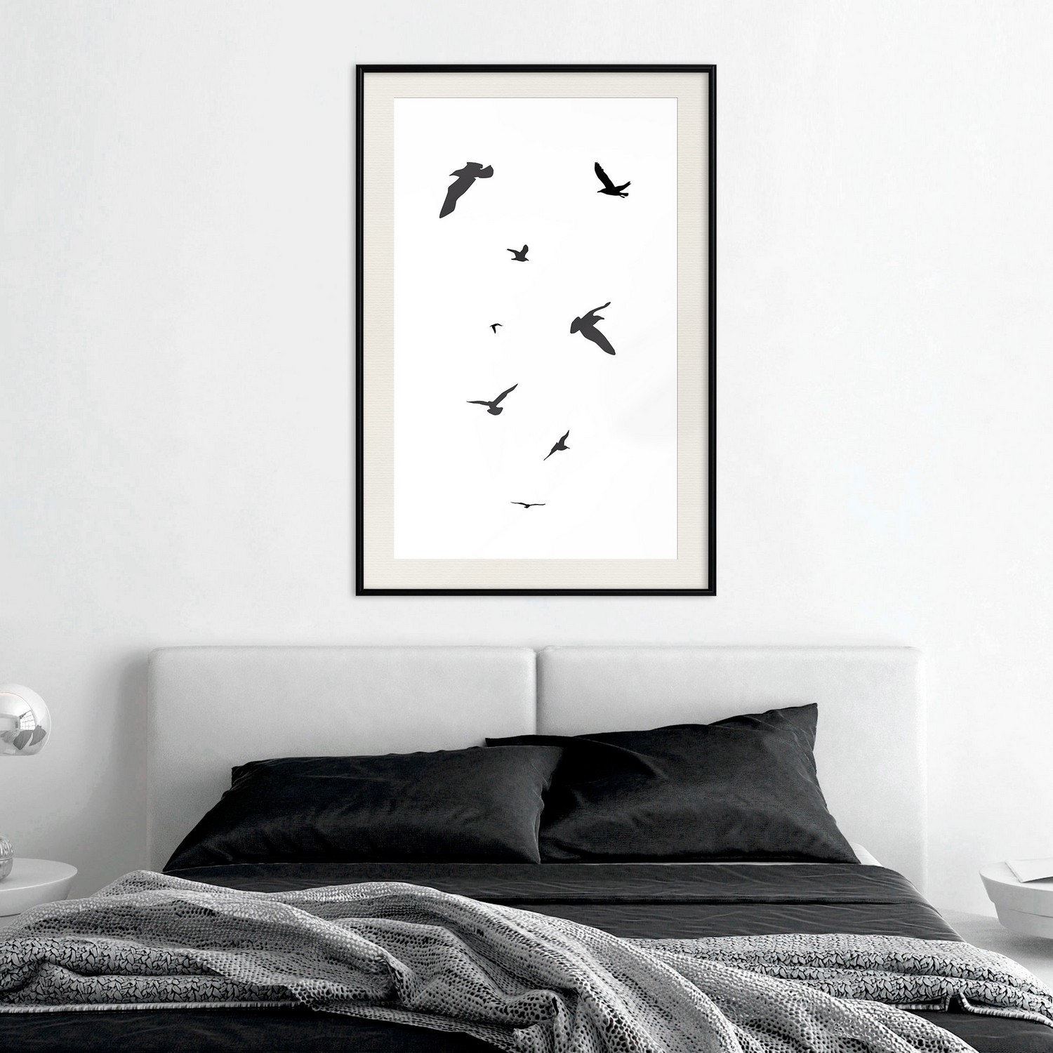 Affisch - Evening Flight [Poster] 30x45 Svart ram med passepartout, 30x45 cm