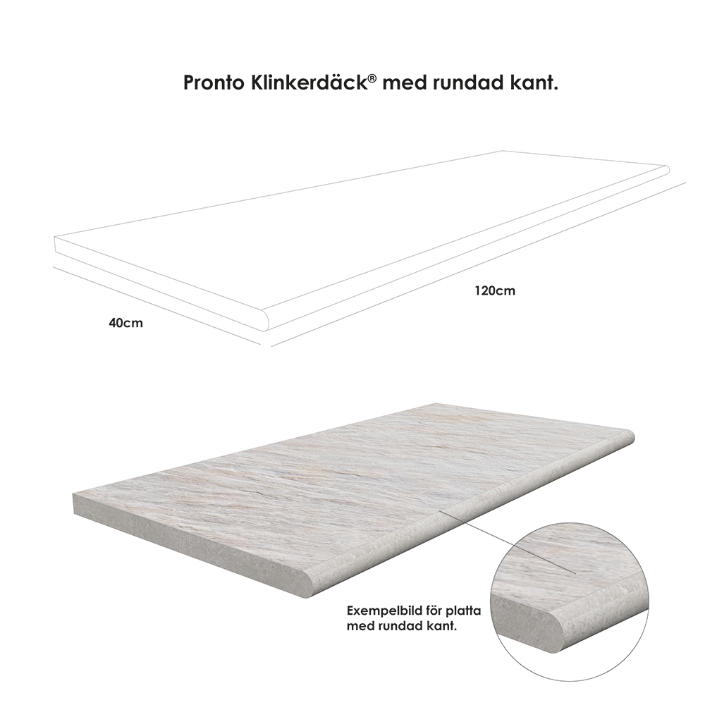 Poolkant/trappsteg Pronto Klinkerdäck Trentino Avana 40x120 cm