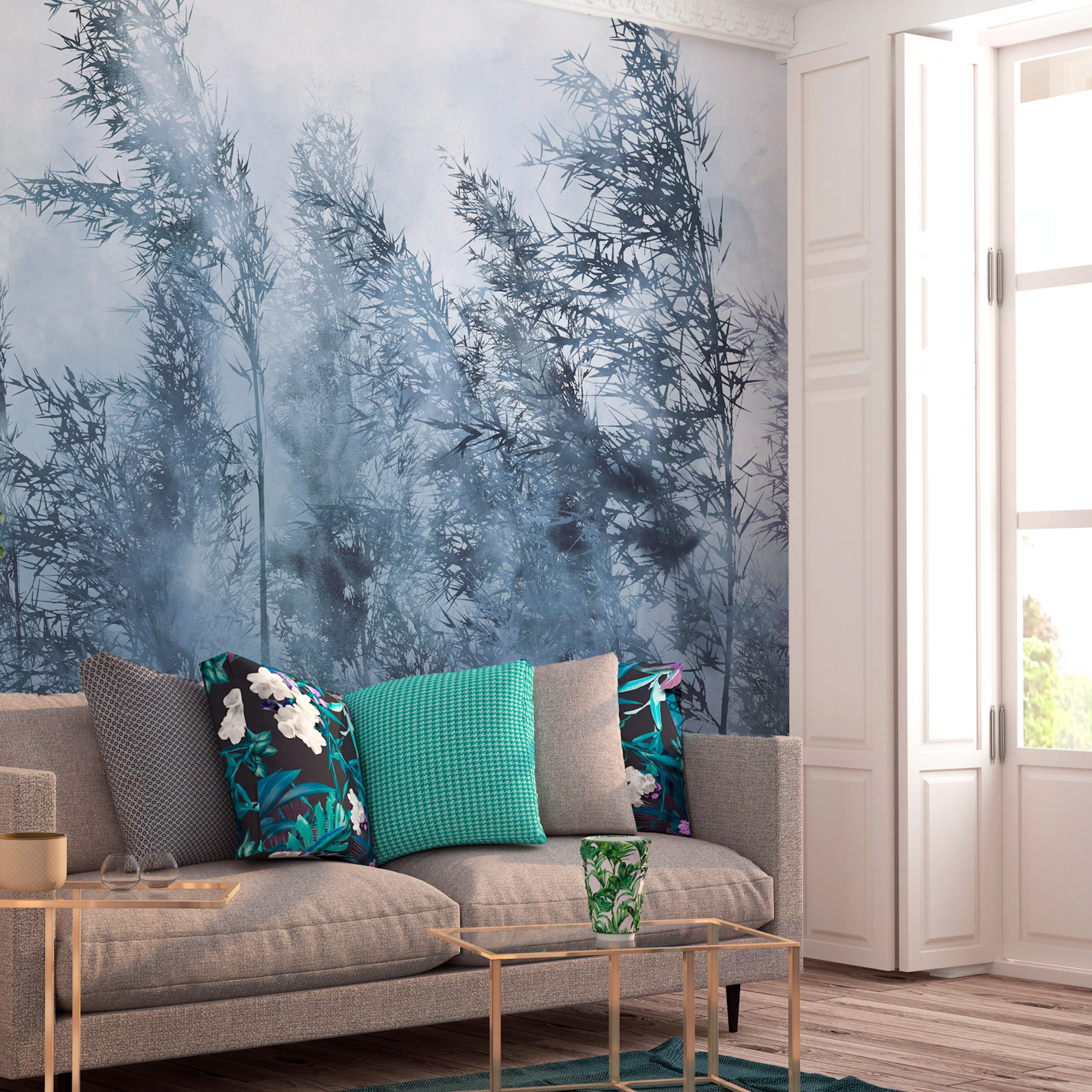 Fototapet - Tall Grasses - Grey 450x315 450x315 cm