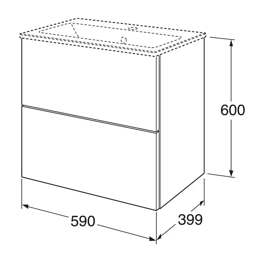 Tvättställsskåp Gustavsberg Graphic Base utan Tvättställ