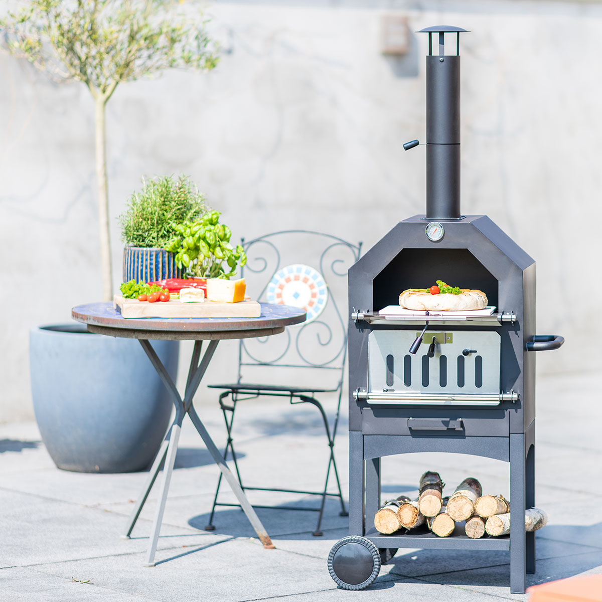 Pizzaugn RedFire Lorenzo för Utomhhusbruk inkl Pizzatallrik