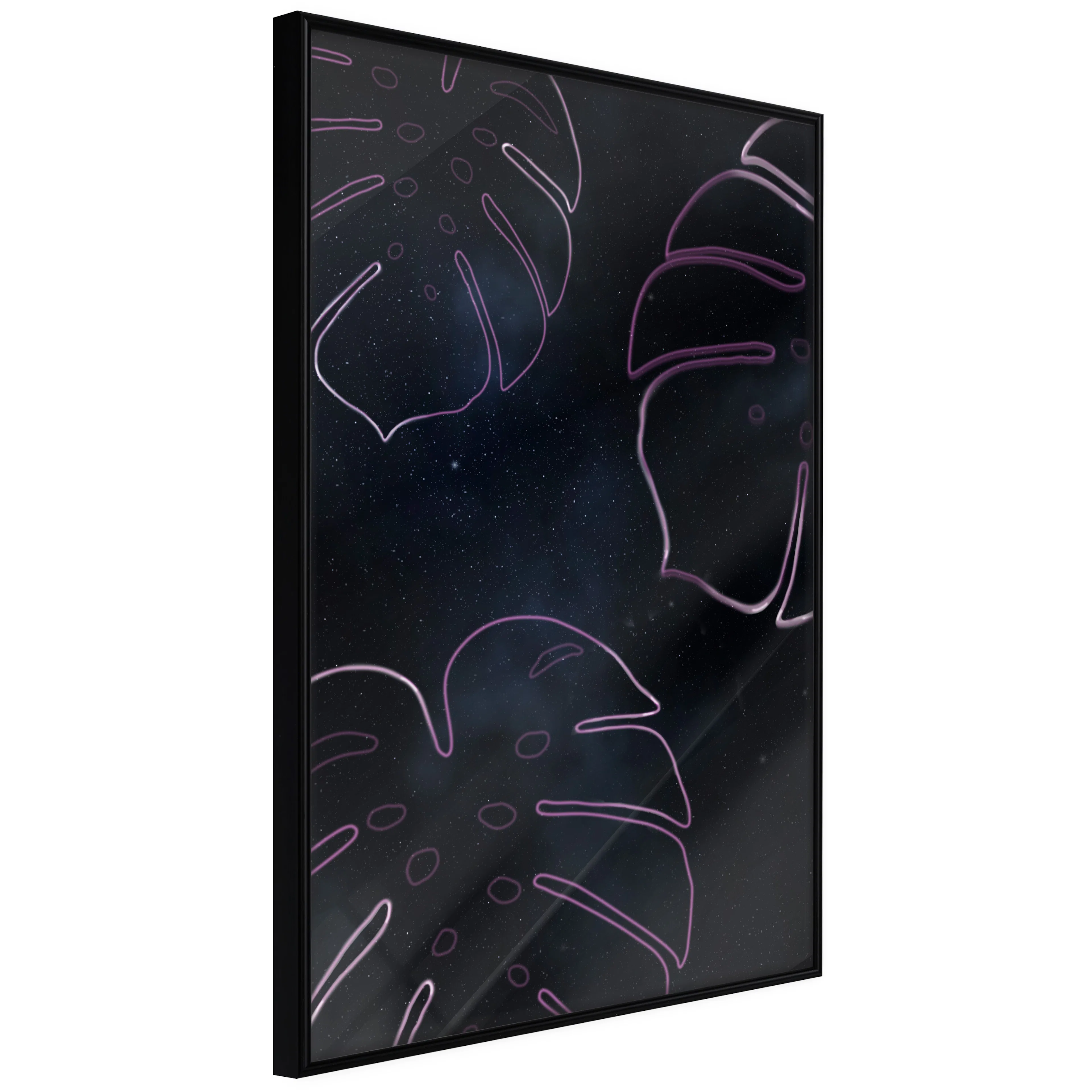 Affisch - Galactic Monstera [Poster] 40x60 Svart ram, 40x60 cm