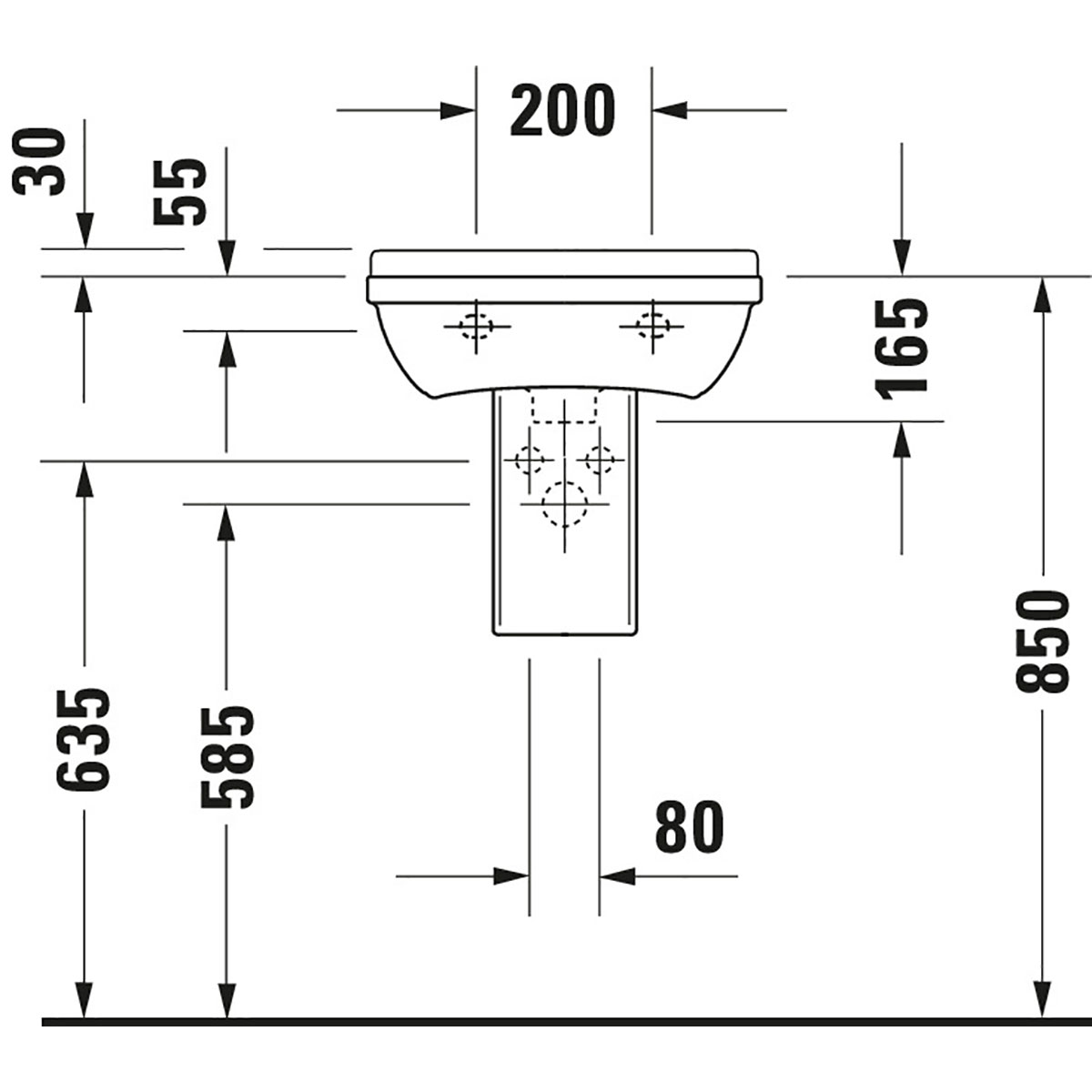 Tvättställ Duravit Starck 3 0750